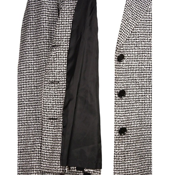 Vintage Plaza South Black White Herringbone Jacket w Black Insets WP16 - Hey Viv - Picture 5 of 6